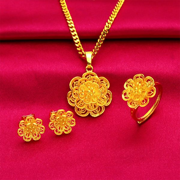 filigree flower pendant earrings ring women jewelry 18k yellow gold filled classic wedding traditional accessories gift, Silver
filigree flower pendant earrings ring women jewelry 18k yellow gold filled classic wedding traditional accessories gift, Silver
