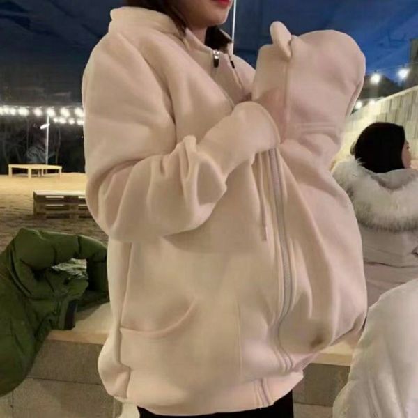 

maternity tees jacket kangaroo winter casual hooded baby coat pregnancy sweater vest clothes mommy outerwear gift 230313, White