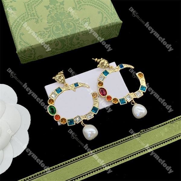 colored diamond studs earrings tiger pearl pendant eardrops double letter designer earring lovers gift engagement jewelry, Golden;silver
colored diamond studs earrings tiger pearl pendant eardrops double letter designer earring lovers gift engagement jewelry, Golden;silver