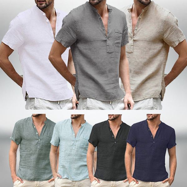 men's casual shirts cotton linen for men basic classic white shirt male short sleeve stand collar breathable 230313, White;black
men's casual shirts cotton linen for men basic classic white shirt male short sleeve stand collar breathable 230313, White;black