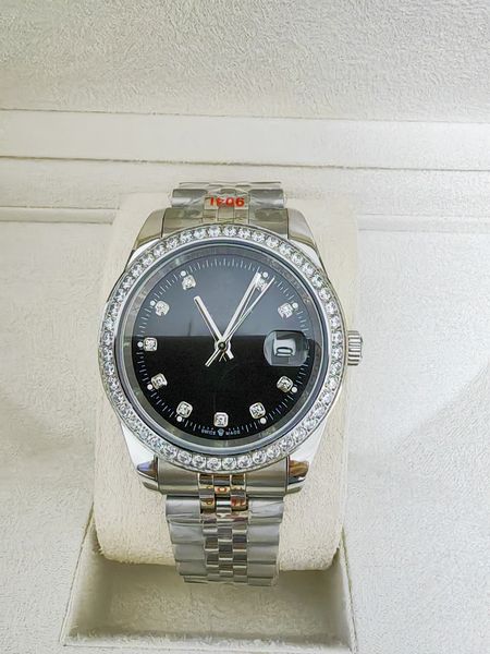 with original box luxury watches 41mm mens 18k silver black dial bigger diamond automatic fashion brand men's watch wristwatch 89, Slivery;brown
with original box luxury watches 41mm mens 18k silver black dial bigger diamond automatic fashion brand men's watch wristwatch 89, Slivery;brown