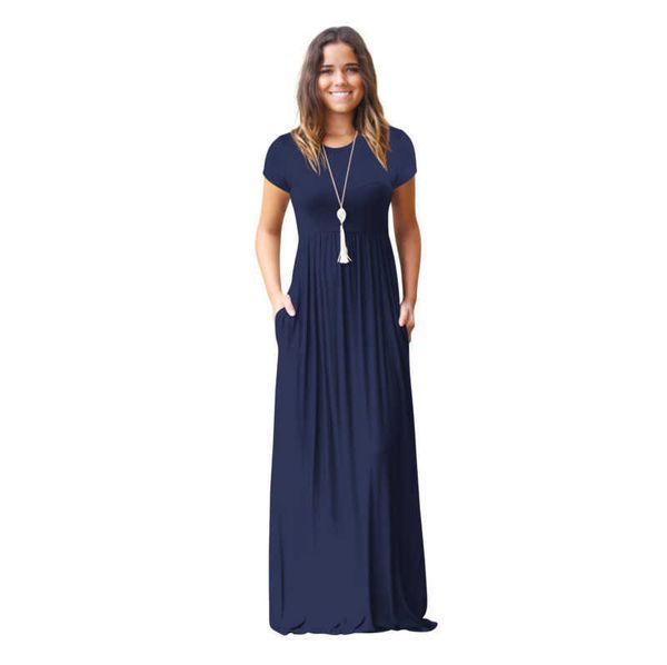 summer long maxi dress 2018 new short sleeve solid casual women pockets dresses plus size 2xl robe summer dresses robe, Black;gray
summer long maxi dress 2018 new short sleeve solid casual women pockets dresses plus size 2xl robe summer dresses robe, Black;gray