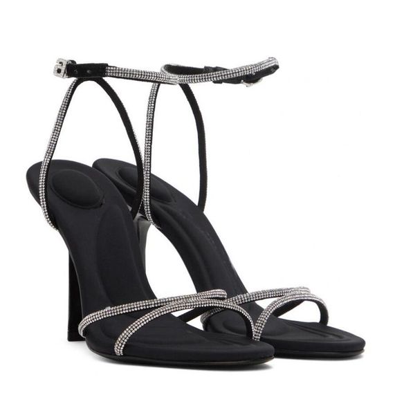 23s luxury summer brand dahlia women's sandals shoes crystal glass strappy with lambskin lining high heels party wedding perfect walkin, Black
23s luxury summer brand dahlia women's sandals shoes crystal glass strappy with lambskin lining high heels party wedding perfect walkin, Black
