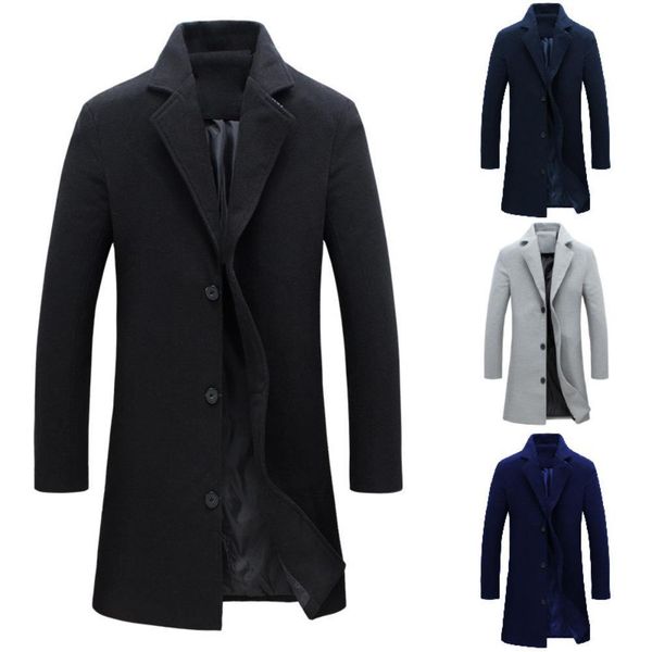 men blends thickened mens coats and jacket winter warm solid color woolen trench slim long coat outwear overcoat men jackets 230313, Black
men blends thickened mens coats and jacket winter warm solid color woolen trench slim long coat outwear overcoat men jackets 230313, Black