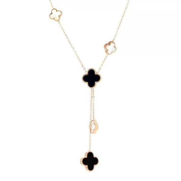 double side clover pendant necklace stainless steel necklaces for women gift, Silver
double side clover pendant necklace stainless steel necklaces for women gift, Silver