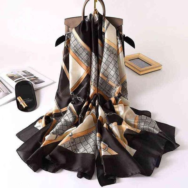 fashion brand designer silk scarf female foulard bandana long shawls wraps winter neck scarves pashmina lady hijab accessories jewelry, Blue;gray
fashion brand designer silk scarf female foulard bandana long shawls wraps winter neck scarves pashmina lady hijab accessories jewelry, Blue;gray