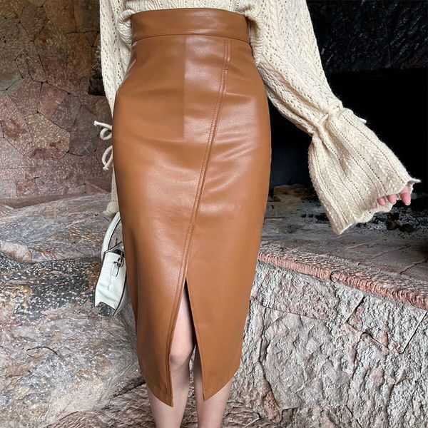 skirts faux leather skirts women fashion split designed straight pu shirt fall jupe high waist solid elegant slim autumn faldas mujer 230313, Black
skirts faux leather skirts women fashion split designed straight pu shirt fall jupe high waist solid elegant slim autumn faldas mujer 230313, Black