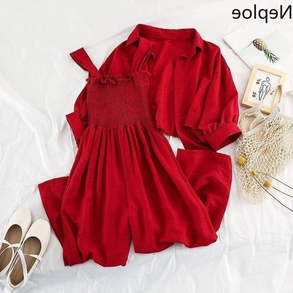 jeans neploe 2021 new women two pieces suit fashion spring short blouse shirt cardigan spaghetti strap jumpsuit suits woman outfits 2 dswe, Blue
jeans neploe 2021 new women two pieces suit fashion spring short blouse shirt cardigan spaghetti strap jumpsuit suits woman outfits 2 dswe, Blue
