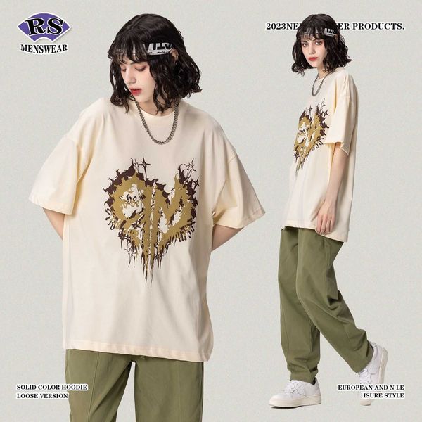 rs men's | summer love suede print short sleeve new american street fashion t-shirt men, Black;white
rs men's | summer love suede print short sleeve new american street fashion t-shirt men, Black;white