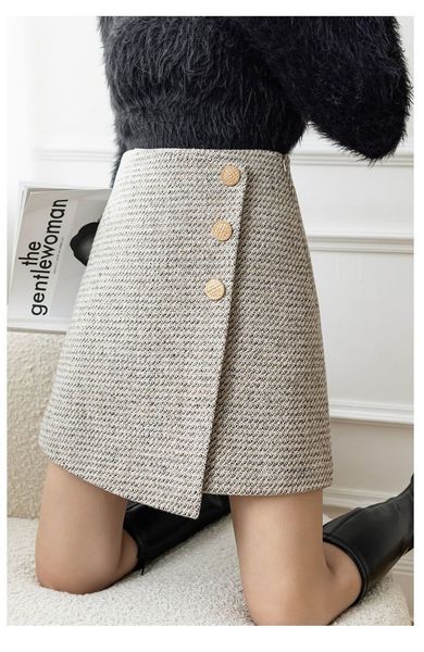 skirts mini skirts women asymmetrical party fashion elegant tweed faldas mujer button design all-match wool skirt 230313, Black
skirts mini skirts women asymmetrical party fashion elegant tweed faldas mujer button design all-match wool skirt 230313, Black
