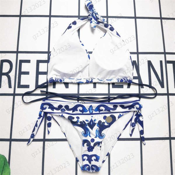 womens swimwear blue and white porcelain printed lace-up neck swimsuit chest pad design fashion two-piece swimsuit woman designer swimwears, White;black
womens swimwear blue and white porcelain printed lace-up neck swimsuit chest pad design fashion two-piece swimsuit woman designer swimwears, White;black