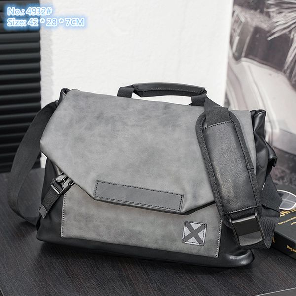 Outlet factory men shoulder bags 3 colors street trend Brown postman bag large-capacity multi-layer leather handbag college style plaid backpack 4932#, Grey
Outlet factory men shoulder bags 3 colors street trend Brown postman bag large-capacity multi-layer leather handbag college style plaid backpack 4932#, Grey