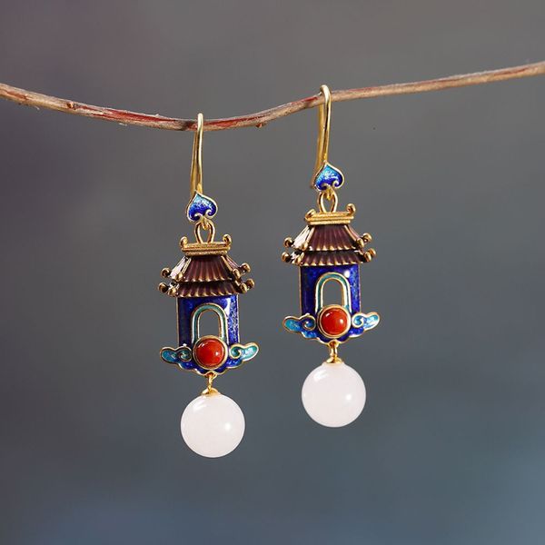 stud exquisite and luxurious courtshaped earrings for women retro style hetian jade enamel porcelain craft hanfu jewelry 230313, Golden;silver
stud exquisite and luxurious courtshaped earrings for women retro style hetian jade enamel porcelain craft hanfu jewelry 230313, Golden;silver