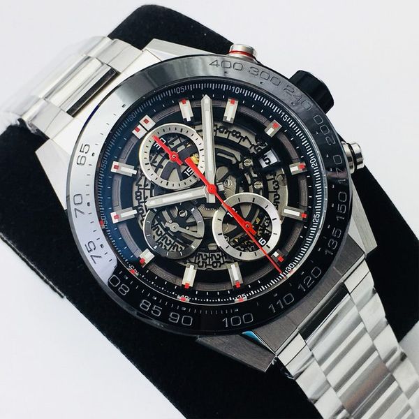 2023 watch luxury mens skeleton watches black ceramic bezel 45mm 904l stainless steel case eta automatic movement chronograph function water, Slivery;brown
2023 watch luxury mens skeleton watches black ceramic bezel 45mm 904l stainless steel case eta automatic movement chronograph function water, Slivery;brown