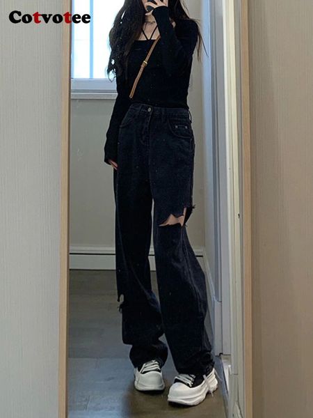 womens jeans cotvotee ripped for women fashion hole high waisted straight black woman streetwear loose denim y2k pants 230313, Blue
womens jeans cotvotee ripped for women fashion hole high waisted straight black woman streetwear loose denim y2k pants 230313, Blue