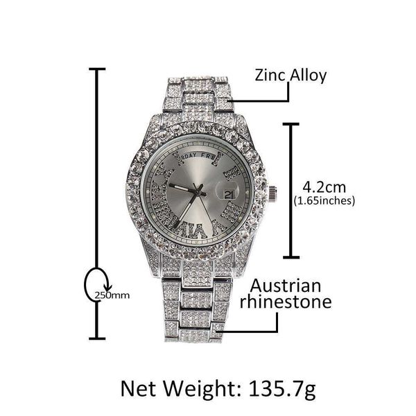 watch hip hop fashion quartz watch double movement large round diamond waterproof calendar trend men's watch, Slivery;golden
watch hip hop fashion quartz watch double movement large round diamond waterproof calendar trend men's watch, Slivery;golden