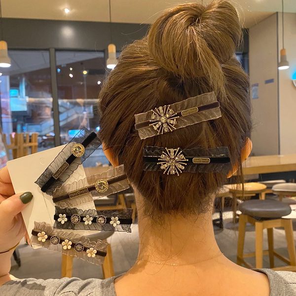 black lace hair clips korean style advanced rhinestone barrettes pins geometric duckbill bobby pins fashion hair accessories for women girls, Golden;silver
black lace hair clips korean style advanced rhinestone barrettes pins geometric duckbill bobby pins fashion hair accessories for women girls, Golden;silver
