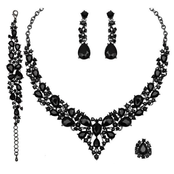 wedding jewelry sets elegant austrian crystal necklace earrings bracelet ring bridal jewelry sets for brides wedding party costume accessori, Slivery;golden
wedding jewelry sets elegant austrian crystal necklace earrings bracelet ring bridal jewelry sets for brides wedding party costume accessori, Slivery;golden