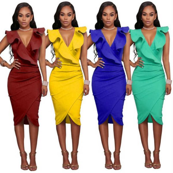 2018 popular women summer dress fashion sleeveless v neck pencil party dresses elegant ladies ruffles bodycon slim midi club vestidos, Black;gray
2018 popular women summer dress fashion sleeveless v neck pencil party dresses elegant ladies ruffles bodycon slim midi club vestidos, Black;gray
