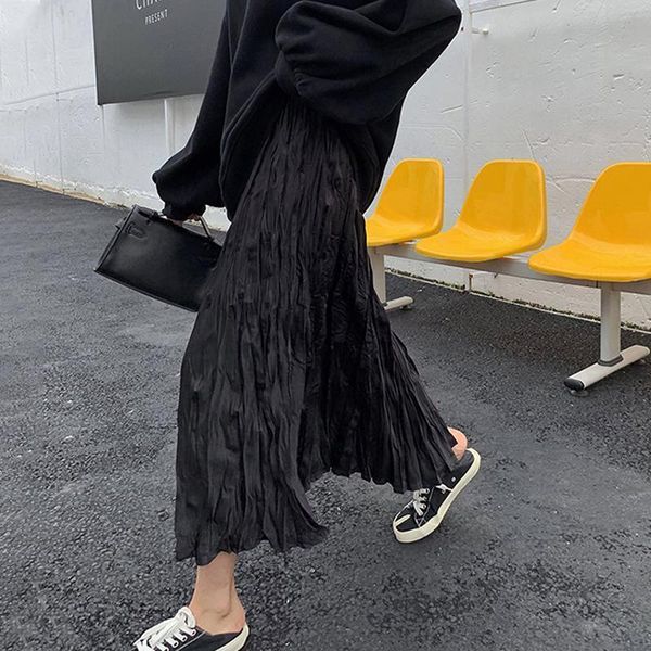 skirts houzhou wrinkled black pleated skirt women autumn korean style casual streetwear white high waisted a-line long midi skirt 230313
skirts houzhou wrinkled black pleated skirt women autumn korean style casual streetwear white high waisted a-line long midi skirt 230313