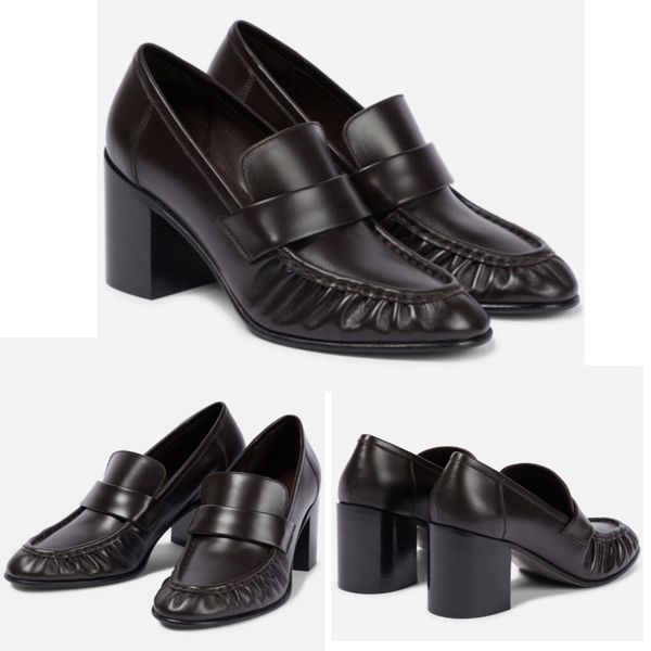 fashion women's dress shoes fashion brand the row sneakers italian calfskin almond head thick high heels elegant women's professio, Black
fashion women's dress shoes fashion brand the row sneakers italian calfskin almond head thick high heels elegant women's professio, Black