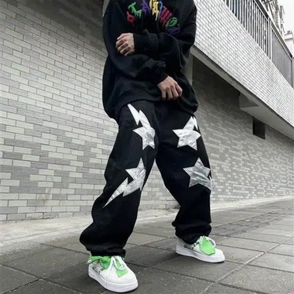 men's jeans american high street fashion streetwear lightning love patch embroidery harajuku hip hop trousers men y2k 230313, Blue
men's jeans american high street fashion streetwear lightning love patch embroidery harajuku hip hop trousers men y2k 230313, Blue