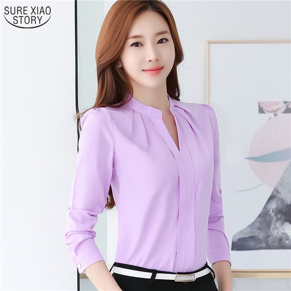 women's blouses shirts arrival summer autumn plus size blusas women chiffon shirt elegant solid v-neck slim casual women blouses 881b 3, White
women's blouses shirts arrival summer autumn plus size blusas women chiffon shirt elegant solid v-neck slim casual women blouses 881b 3, White