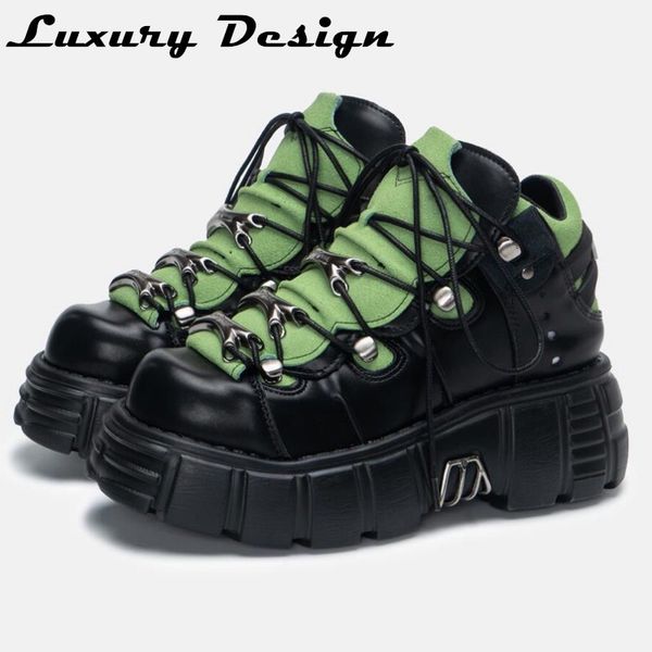 dress shoes punk style chunky sneakers women gothic lolita shoe metal decor lace up casual 6cm thick sole flats platform trainer 230313, Black
dress shoes punk style chunky sneakers women gothic lolita shoe metal decor lace up casual 6cm thick sole flats platform trainer 230313, Black