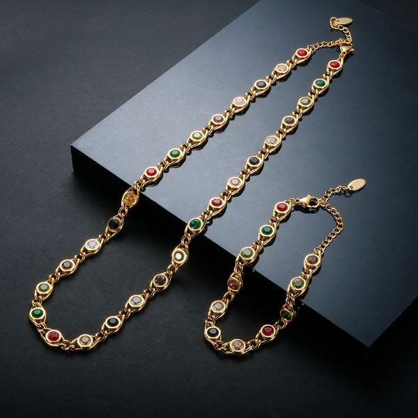 wedding jewelry sets trend colorful cubic zirconia panel bracelet necklace for women gold color stainless steel crystal fisheye jewelry set, Slivery;golden
wedding jewelry sets trend colorful cubic zirconia panel bracelet necklace for women gold color stainless steel crystal fisheye jewelry set, Slivery;golden