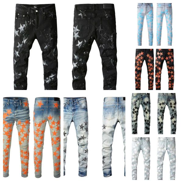 new mens jeans for guys rip slim fit skinny man pants orange star patches wearing biker denim stretch cult stretch motorcycle trendy lon cix, Blue
new mens jeans for guys rip slim fit skinny man pants orange star patches wearing biker denim stretch cult stretch motorcycle trendy lon cix, Blue