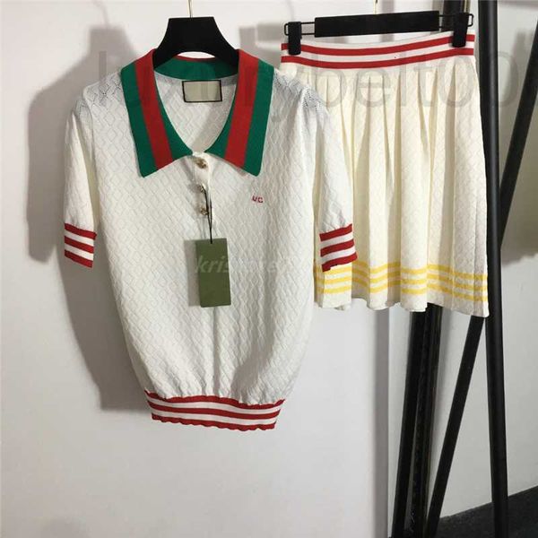 two piece dress designer women summer knits designer two piece dress sets with letters embroidery girls milan runway brand outwear polo t-sh, White
two piece dress designer women summer knits designer two piece dress sets with letters embroidery girls milan runway brand outwear polo t-sh, White
