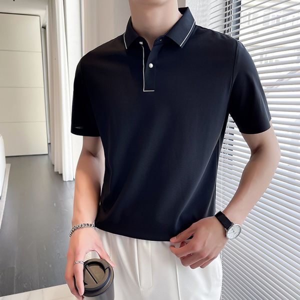 men's t-shirts summer ice silk polo shirt for men short sleeve slim casual t-shirts male business social lapel tee 230313, White;black
men's t-shirts summer ice silk polo shirt for men short sleeve slim casual t-shirts male business social lapel tee 230313, White;black