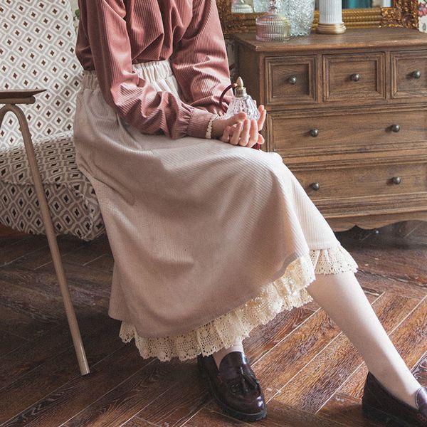 skirts houzhou vintage corduroy long skirt women autumn winter japanese kawaii lolita lace patchwork high waist elegant midi skirt 230313, Black
skirts houzhou vintage corduroy long skirt women autumn winter japanese kawaii lolita lace patchwork high waist elegant midi skirt 230313, Black
