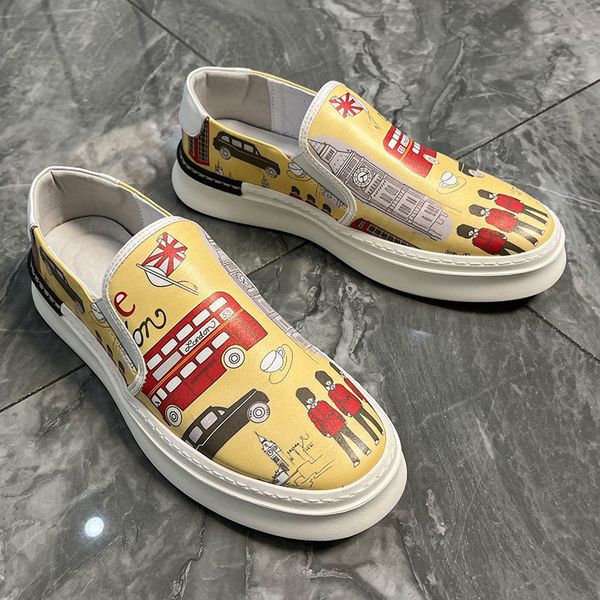 men running shoes breathable loafers large size 37-45 printed totem first layer of cowhide male sneakers chaussure, Black
men running shoes breathable loafers large size 37-45 printed totem first layer of cowhide male sneakers chaussure, Black