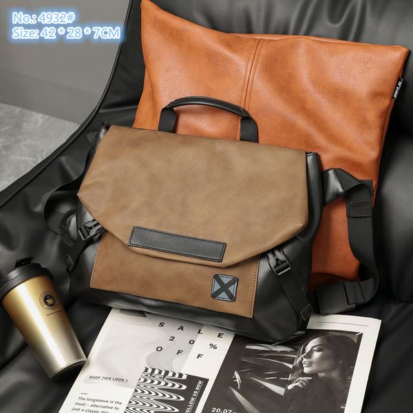 factory wholesale men shoulder bags 3 colors street trend brown postman bag large-capacity multi-layer leather handbag college style plaid b
factory wholesale men shoulder bags 3 colors street trend brown postman bag large-capacity multi-layer leather handbag college style plaid b