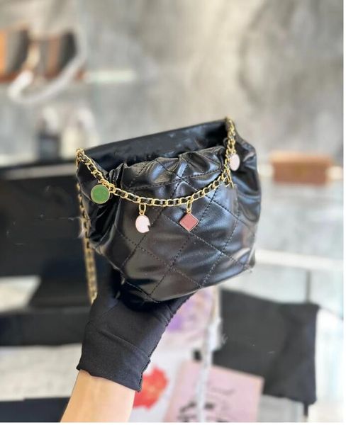 Classic Quilted Bag Crossbody Bucket Magnetic Suction Port Crossbody Bags Crush Gold Metal Hardware Colored Gemstone Chain Handle Totes
Classic Quilted Bag Crossbody Bucket Magnetic Suction Port Crossbody Bags Crush Gold Metal Hardware Colored Gemstone Chain Handle Totes