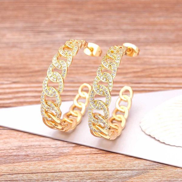 dangle chandelier new arrival punk hip-hop cuba chain gothic big circle copper zircon earrings fashion women party birthday accessories jewe, Silver
dangle chandelier new arrival punk hip-hop cuba chain gothic big circle copper zircon earrings fashion women party birthday accessories jewe, Silver