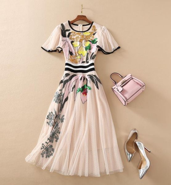 2022 summer floral embroidery sequins mid-calf dress short sleeve round neck tulle xxl elegant casual dresses 22q042324, Black;gray
2022 summer floral embroidery sequins mid-calf dress short sleeve round neck tulle xxl elegant casual dresses 22q042324, Black;gray