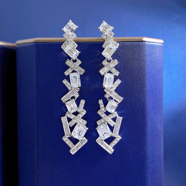 baguette lab diamond dangle earring 100% real 925 sterling silver wedding drop earrings for women bridal engagement jewelry gift, Golden;silver
baguette lab diamond dangle earring 100% real 925 sterling silver wedding drop earrings for women bridal engagement jewelry gift, Golden;silver
