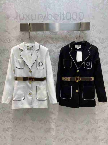 women's suits & blazers designer 2023 fashion women single breasted coats jackets pocket long suit coat with letter belt lady lapel sle, White;black
women's suits & blazers designer 2023 fashion women single breasted coats jackets pocket long suit coat with letter belt lady lapel sle, White;black