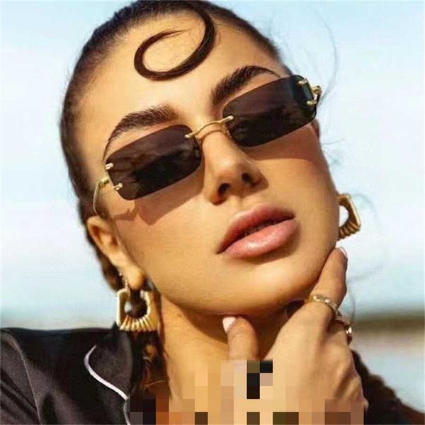 sunglasses 2023 new 22 small square frameless fashionable and versatile ins net red artistic sunglasses lfl1131, White;black 
sunglasses 2023 new 22 small square frameless fashionable and versatile ins net red artistic sunglasses lfl1131, White;black