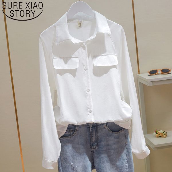 women's blouses shirts spring simple solid cotton long-sleeve chiffon blouse pure white shirt female women's casual loose slim shi
women's blouses shirts spring simple solid cotton long-sleeve chiffon blouse pure white shirt female women's casual loose slim shi