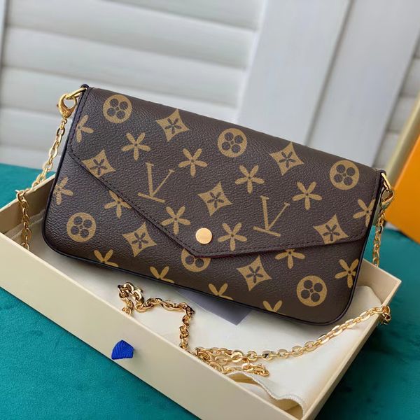 3piece multi felicie pochette chain bags louise viuton handbag for women man m61276 envelope bag luxury designer purse leather brown flower
3piece multi felicie pochette chain bags louise viuton handbag for women man m61276 envelope bag luxury designer purse leather brown flower