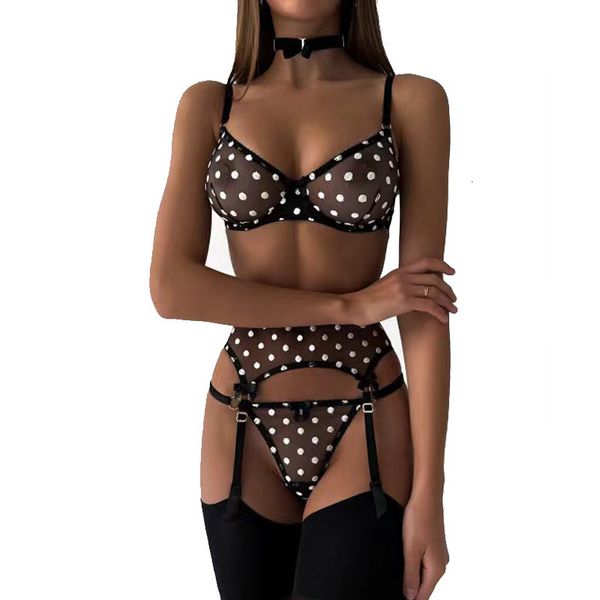 set dot lingerie women' transparent underwear 4piece suit with neck ring garters bowknot thin perspective underwear 230313, Red;black
set dot lingerie women' transparent underwear 4piece suit with neck ring garters bowknot thin perspective underwear 230313, Red;black