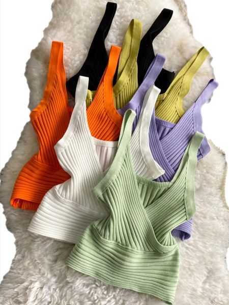 women's tanks vintage knitted vest v-neck solid color high waist back european and american street short slim women's vest, White
women's tanks vintage knitted vest v-neck solid color high waist back european and american street short slim women's vest, White