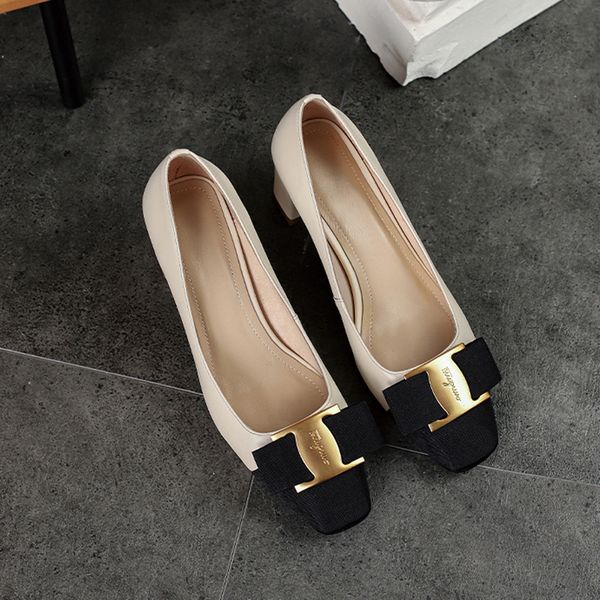 dress shoes stitching female classic thick heel bow metal decoration lady pumps simple square head leather women single 230313, Black
dress shoes stitching female classic thick heel bow metal decoration lady pumps simple square head leather women single 230313, Black