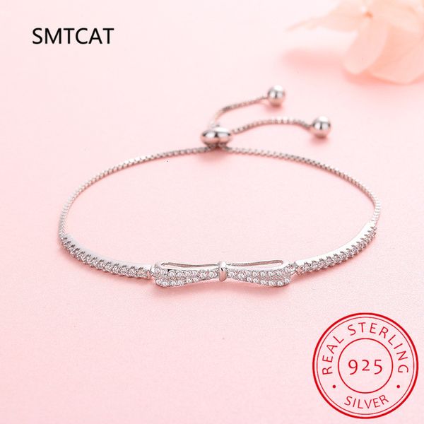 charm bracelets real 925 sterling silver bowknot bracelet for women shiny zircon tennis hard bracelet homme wedding party jewelry gifts 2303, Golden;silver
charm bracelets real 925 sterling silver bowknot bracelet for women shiny zircon tennis hard bracelet homme wedding party jewelry gifts 2303, Golden;silver