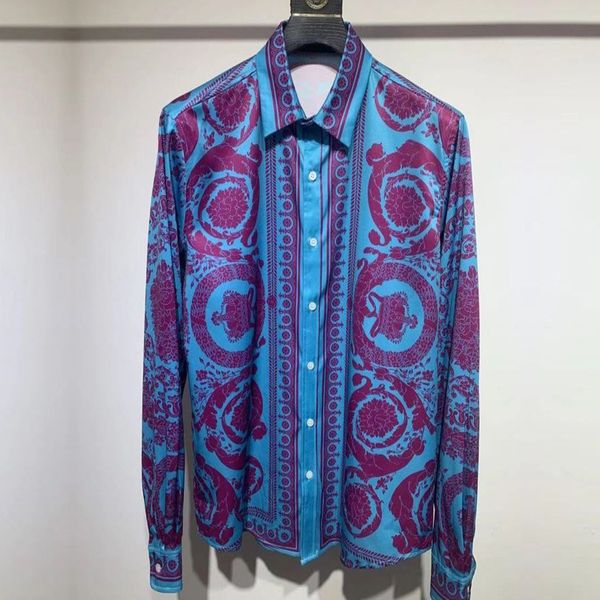 men's casual shirts spring party clothing luxury floral print long-sleeved turn-down collar shirt blouse camisas 230313, White;black
men's casual shirts spring party clothing luxury floral print long-sleeved turn-down collar shirt blouse camisas 230313, White;black