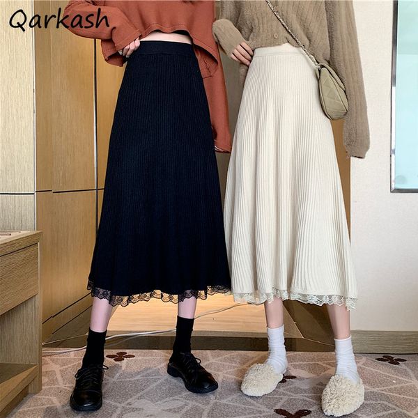 skirts knitted skirt women autumn high-waist lace patchwork design a-line vintage faldas y2k korean fashion clothing all-match midi 230313, Black
skirts knitted skirt women autumn high-waist lace patchwork design a-line vintage faldas y2k korean fashion clothing all-match midi 230313, Black