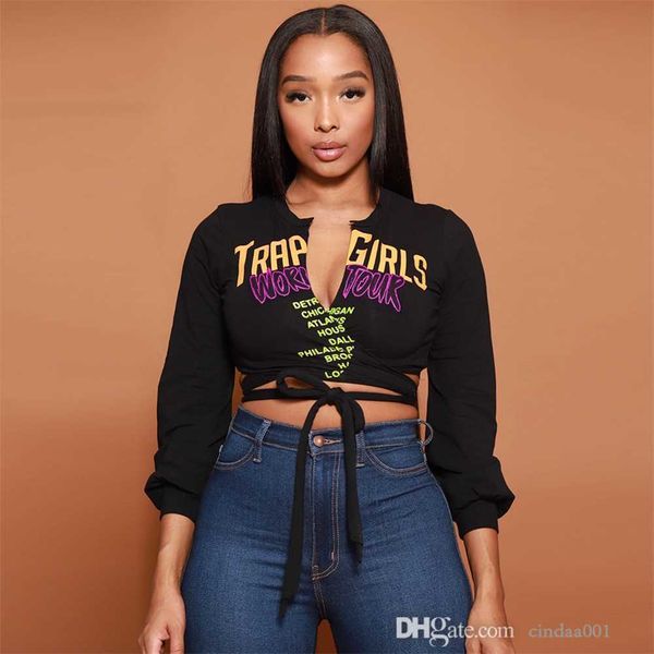 new womens clothing shirts fashion navel revealing print lace up long sleeve t-shirt for 2023 spring and summer, White
new womens clothing shirts fashion navel revealing print lace up long sleeve t-shirt for 2023 spring and summer, White